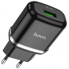 Мережевий зарядний пристрій Hoco N3, Black, 1xUSB, QC3.0