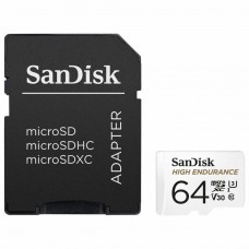 Карта памяти microSDXC, 64Gb, SanDisk High Endurance, SD адаптер (SDSQQNR-064G-GN6IA)
