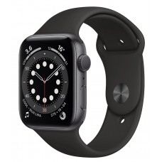 Apple Watch Series 6 44mm GPS Space Gray Aluminum Case With Black Sport Band (M00H3)