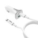 Автомобильное зарядное устройство Hoco Z31A White, 1xUSB, 1xUSB-C, PD, QC3.0, кабель USB-C-Lightning