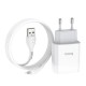 Мережевий зарядний пристрій Hoco Glorious single, White, 1xUSB, 2.1A, кабель USB <-> Lightnin (C72A)