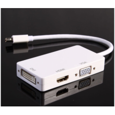 Адаптер Mini DisplayPort (M) - DisplayPort (F)+HDMI (F)+DVI (F), 30 см, White