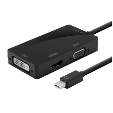 Адаптер Mini DisplayPort (M) - DisplayPort (F)+HDMI (F)+DVI (F), 30 см, Black