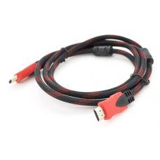 Кабель HDMI - HDMI 1.5 м Merlion Black, V1.4, конектор RED/Black (YT-HDMI(M)/(M)NY/RD-1.5m)