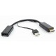 Адаптер HDMI (M) - Display Port (F), Cablexpert, Black, живлення від вбудованого USB (DSC-HDMI-DP)