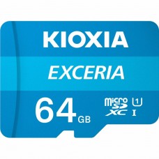 Карта пам'яті microSDXC, 64Gb, Class10 UHS-I, Kioxia V10 A1 Exceria R100MB/s + SD-adapter