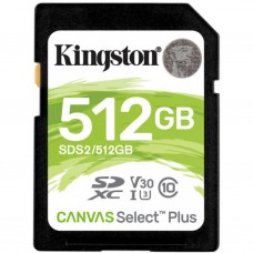 Карта пам'яті SDXC, 512Gb, Kingston Canvas Select Plus (SDS2/512GB)