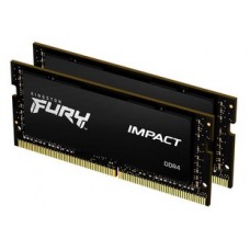 Память SO-DIMM, DDR4, 8Gb x 2 (16Gb Kit), 2666 MHz, Kingston Fury Impact, 1.2V (KF426S15IBK2/16)