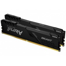 Память 8Gb x 2 (16Gb Kit) DDR4, 3000 MHz, Kingston Fury Beast, Black (KF430C15BBK2/16)