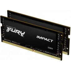 Память SO-DIMM, DDR4, 8Gb x 2 (16Gb Kit), 3200 MHz, Kingston Fury Impact, 1.2V (KF432S20IBK2/16)