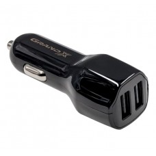 Автомобільний зарядний пристрій Grand-X, Black, 2 x USB, 2.1A, 12-24V (CH-26)