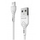 Кабель USB <-> microUSB, Grand-X, White, 1 м, 3A (PM-03W)