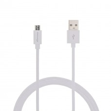 Кабель USB <-> microUSB, White, 1.5 м, 2.1A, Grand-X, (PM015W)