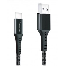 Кабель USB <-> USB Type-C, Grand-X, Black, 1.2 м, 3.0A (FC-12B)