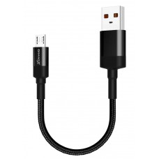 Кабель USB <-> microUSB, Grand-X, Black, 0.2 м, 2.1A (FM-20M)