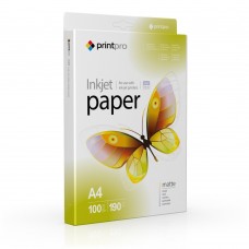 Фотобумага PrintPro, матовая, A4, 190 г/м², 100 л, Bulk (PME190100A4_OEM)