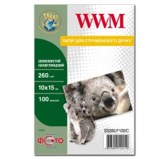 Фотопапір WWM, шовковистий, напівглянцевий, A6 (10х15), 260 г/м², 100 арк (SS260.F100/C)