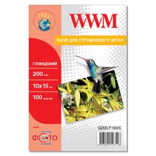 Фотобумага WWM, глянцевая, A6 (10х15), 200 г/м², 100 л (G200.F100/C)