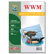 Фотопапір WWM, глянцевая, глянсовий, A4, 220 г/м², 50 арк (GD220.50)
