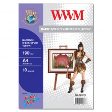 Фотобумага WWM, матовая, A4, 190 г/м², 10 л, с фактурой 