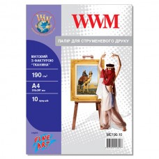 Фотопапір WWM, матовий, A4, 190 г/м², 10 арк, з фактурою 