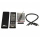 Карман внешний M.2 Frime NGFF SATA USB 3.1 Type-C, Metal, Black (FHE210.M2U31)