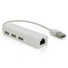 Сетевой адаптер USB <-> Ethernet, 100/1000 Mbps, 3xUSB2.0 (U2-3U)