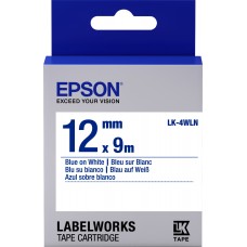 Картридж Epson LK4WLN, Blue/White, 12 мм / 9 м, стандартна стрічка (C53S654022)