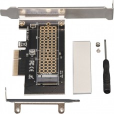 Плата-адаптер Frime, PCI-E 4x, для 1 x SSD M.2 (ключ M), NVMe (ECF-PCIETOSSD003.LP)