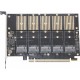 Плата-адаптер Frime, PCI-E 16x, для 5 x SSD M.2 (ключ B), контролер JMB585 (ECF-PCIETOSSD010)