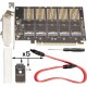 Плата-адаптер Frime, PCI-E 16x, для 5 x SSD M.2 (ключ B), контроллер JMB585 (ECF-PCIETOSSD010)