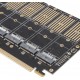 Плата-адаптер Frime, PCI-E 16x, для 5 x SSD M.2 (ключ B), контроллер JMB585 (ECF-PCIETOSSD010)