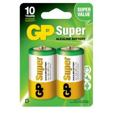 Батарейки D/LR20, GP Super Alkaline, лужна, 2 шт, 1.5V, Shrink