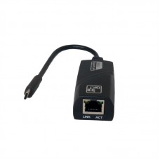 Мережевий адаптер USB Type C - Ethernet, Extradigital, Black, 1000 Мбит/с, 10 см (KBC1807)