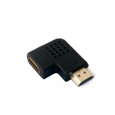 Адаптер Micro HDMI (M) - HDMI (F), Extradigital, Black, кутовий роз'єм 90 градусів (KBH1814)