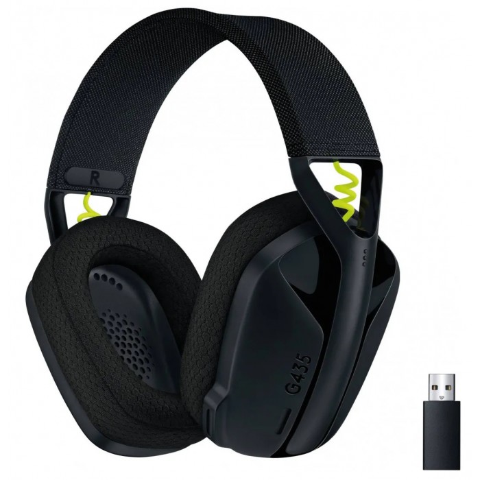 Навушники Logitech G435 LIGHTSPEED, Black/Neon Yellow, бездротові, Bluetooth / USB (981-001050)