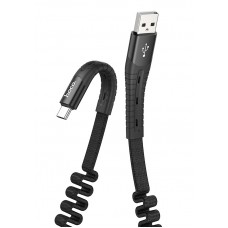 Кабель USB <-> USB Type-C, Hoco Cotton, Black, 1.2 м, 2.4A (U78)