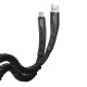 Кабель USB <-> USB Type-C, Hoco Cotton, Black, 1.2 м, 2.4A (U78)
