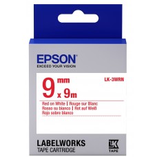Картридж Epson LK3WRN, White/Red, 9 мм/9 м, стандартна стрічка (C53S653008)