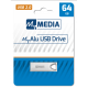 USB Flash Drive 64Gb MyMedia MyAlu, Silver, металевий корпус (69274)