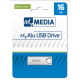 USB 3.2 Flash Drive 16Gb MyMedia MyAlu, Silver, металлический корпус (69275)