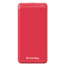 Універсальна мобільна батарея 10000 mAh, ColorWay, Red (CW-PB100LPG3RD-PD)