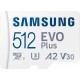 Карта памяти microSDXC, 512Gb, Class10 UHS-I U3, Samsung EVO Plus, SD адаптер (MB-MC512KA/RU)