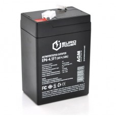 Батарея для ДБЖ 6В 4.5Ач Europower / EP6-4.5F1 / ШхДхВ 70х47х100