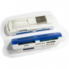 Картридер зовнішній Merlion CRD-7BL TF/Micro SD, USB2.0, Blue, OEM (CRD-7BL)