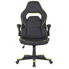 Игровое кресло 2E GAMING HEBI, Black/Green, ПУ кожа (2E-GC-HEB-BK)