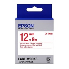 Картридж Epson LK4WRN, Red/White, 12 мм / 9 м, стандартна стрічка (C53S654011)