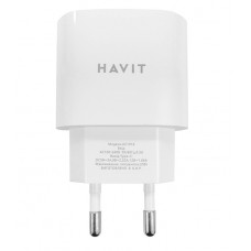 Мережевий зарядний пристрій Havit HV-UC1016 White, Type-C, DC 5V/3А, 9V/2.22А (6939119025175)