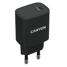 Сетевое зарядное устройство Canyon H20-02, Black, 20 Вт (CNE-CHA20B02)