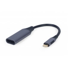 Адаптер USB 3.1 Type-C (M) - DisplayPort (F), Cablexpert, Black, 15 см, 4K / 60 Гц (A-USB3C-DPF-01)